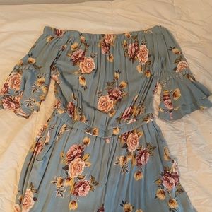 Soft Light Blue Romper with Pockets